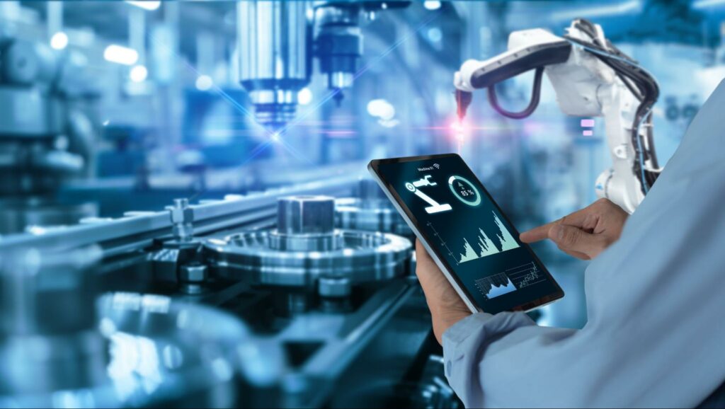 Smart Industry Automation Manufacturing Control Concept