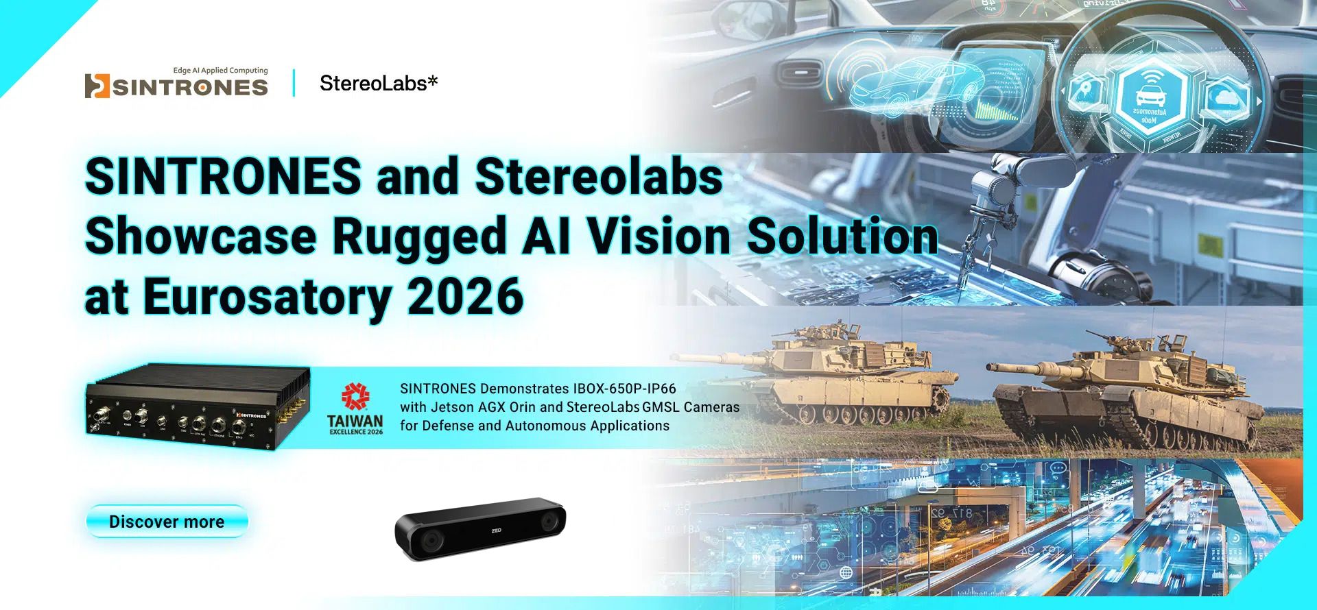 SINTRONES and Stereolabs Showcase Rugged AI Vision Solution at Eurosatory 2026