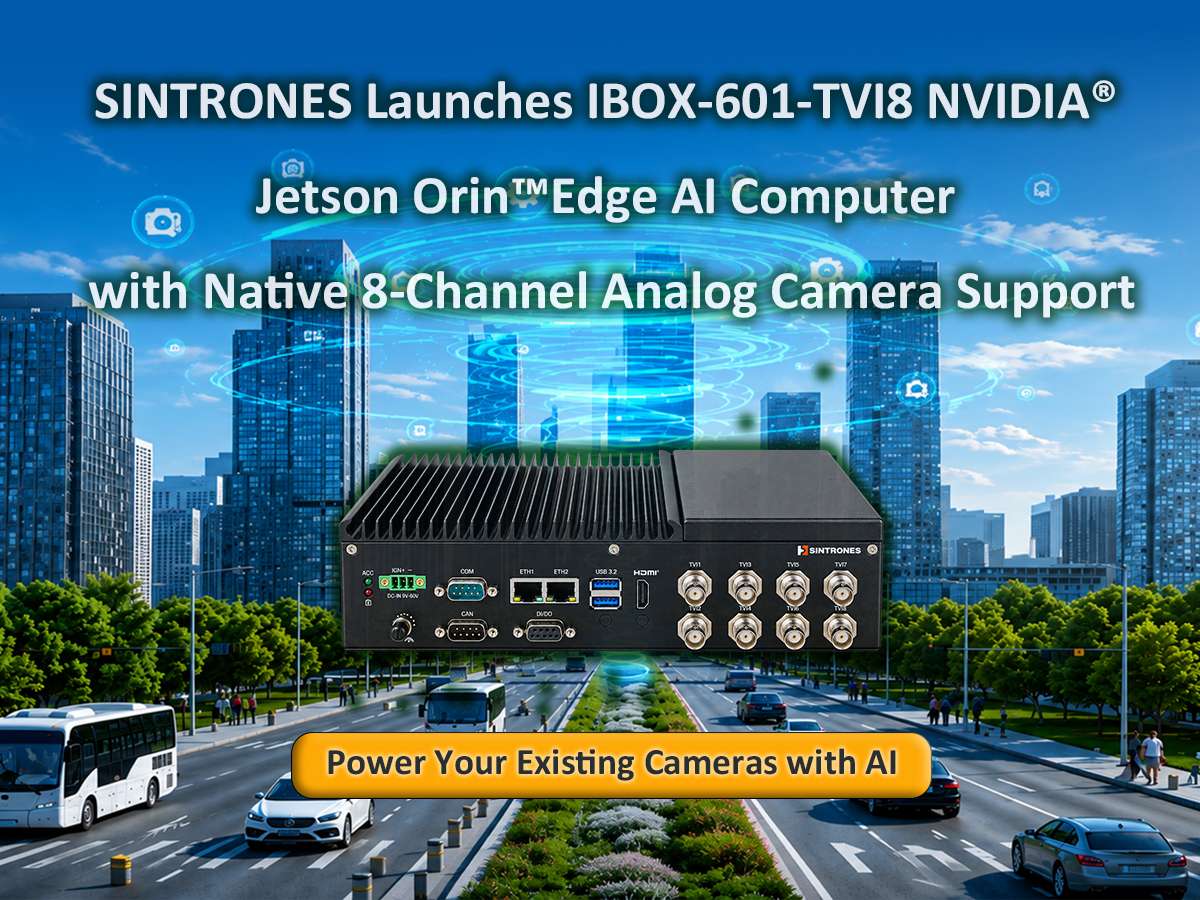 SINTRONES IBOX-601-TVI8 Edge AI Computer with 8-Channel Analog Camera Support