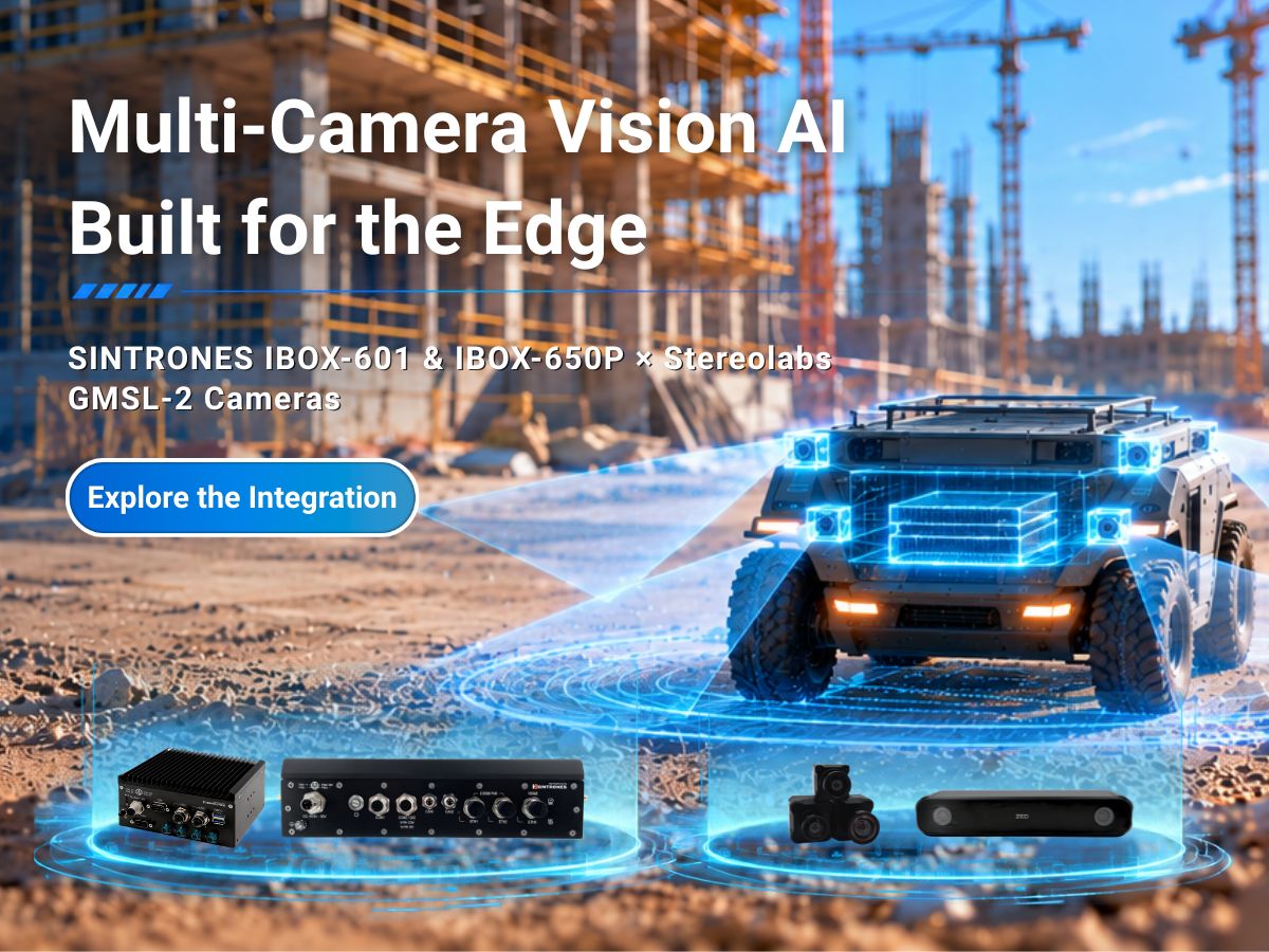 SINTRONES Edge AI computers with Stereolabs GMSL-2 cameras for multi-camera vision AI